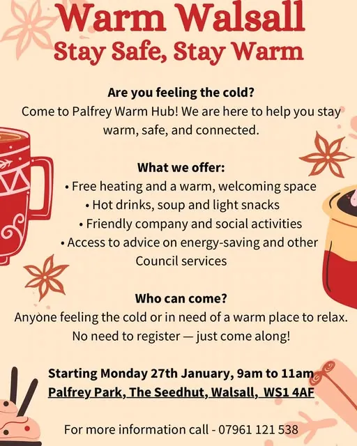 Warm Walsall warm hub flyer