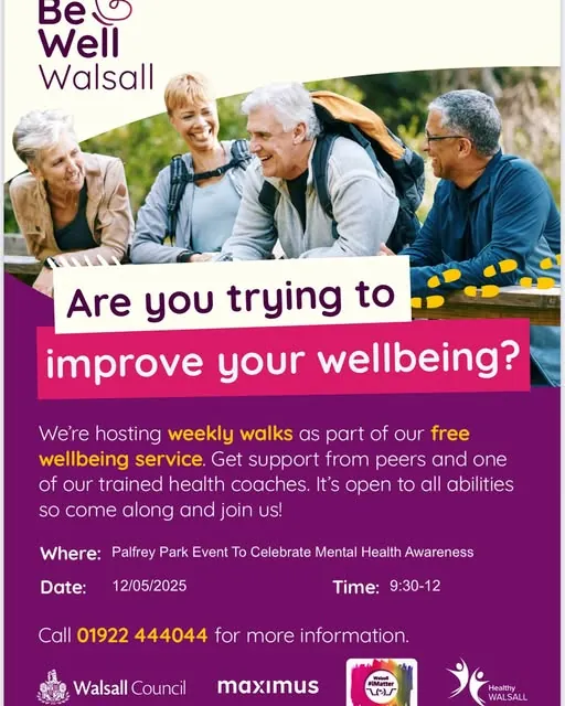 Be Well Walsall wellbeing walk flyer